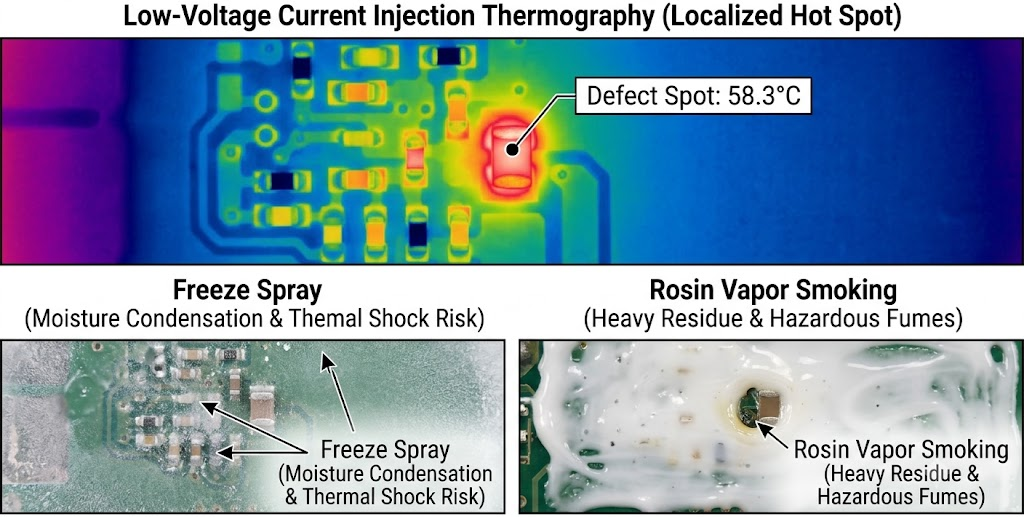 Thermal imaging for PCB debugging and failure analysis